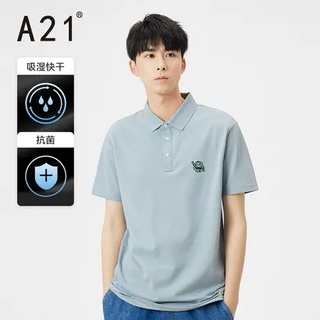 A21outlets男装翻领短袖POLO衫夏季款吸湿速干潮牌男士刺绣上衣男图片
