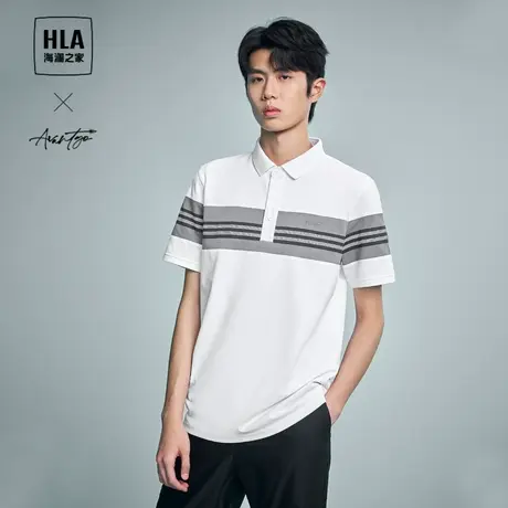 HLA/海澜之家轻商务时尚系列POLO衫24春夏新凉感吸排珠地网眼男商品大图