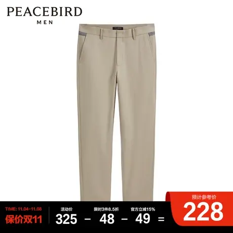 太平鸟男装奥莱  春新款男士卡其休闲裤直筒长裤商品大图