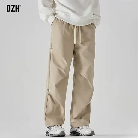 男士冬季冲锋裤男潮牌美式直筒工装裤2023新款阔腿束脚宽松休闲裤图片