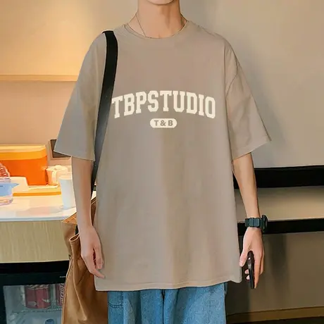 美式重磅短袖t恤男夏季纯棉半袖ins潮牌复古体恤宽松上衣发泡印花商品大图