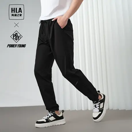 HLA/海澜之家POWER YOUNG系列休闲裤2024春夏新款松紧腰裤子男商品大图