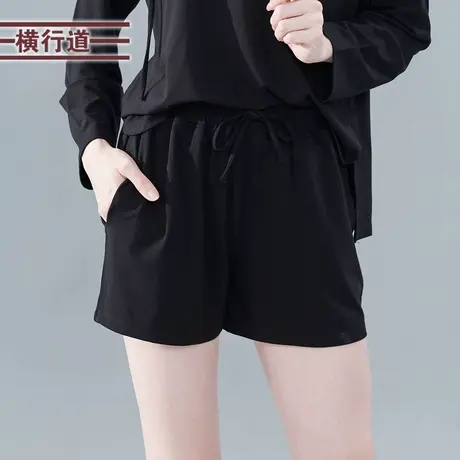 黑色短裤女夏季宽松韩版高腰外穿跑步运动裤松紧白色休闲居家瑜伽商品大图