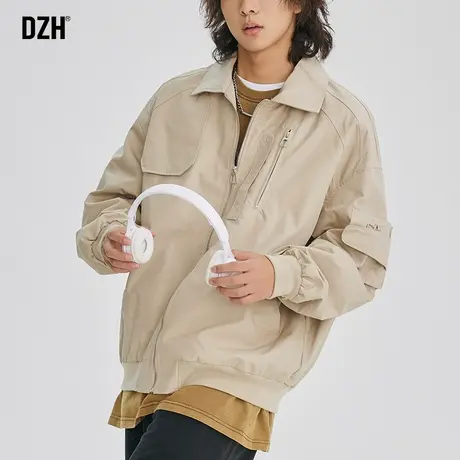 男士美式机能风工装夹克男春秋季2023新款潮牌运动外套男装上衣服商品大图