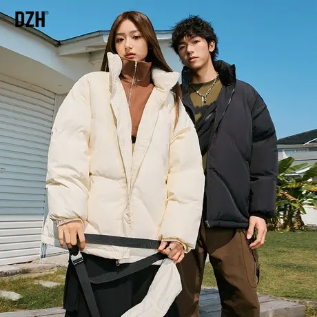 男士纯色短款棉服男款冬季加厚保暖棉衣男2024新款立领外套情侣装商品大图