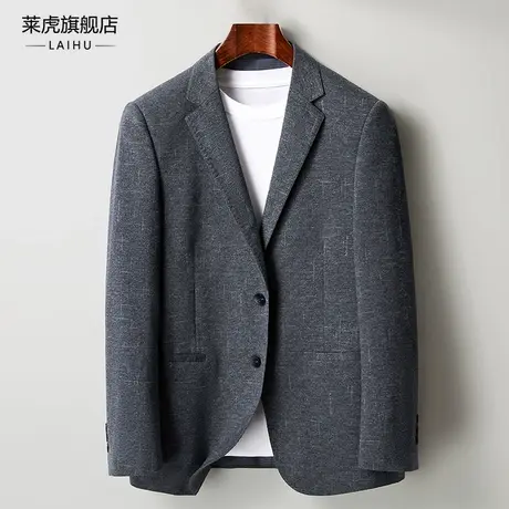 春季薄款商务中年西装外套男士时尚百搭修身休闲小西服上衣单件潮商品大图