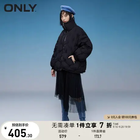 ONLY奥莱淑女防风高领抽褶短款泡芙羽绒服女图片
