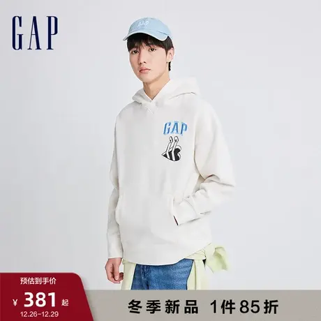 【GAP x JEREMY VILLE联名】男女同款抓绒保暖连帽衫卫衣854493图片