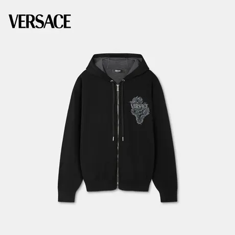 【甄选礼物】VERSACE/范思哲 男士龙年针织拉链连帽衫图片