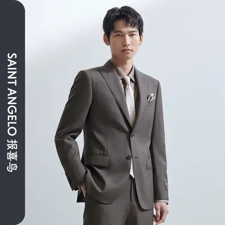 【商旅抗皱系列】报喜鸟2024春季新商务休闲男戗驳领西服上衣西裤图片