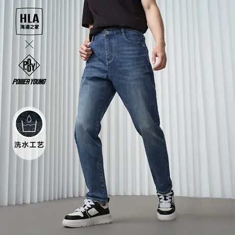 HLA/海澜之家POWER YOUNG系列牛仔裤2024春夏新款宽松锥形裤子男图片