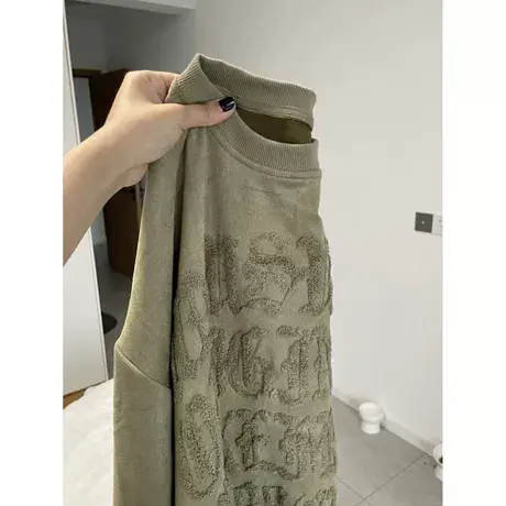 大码胖mm200斤美式复古卫衣女装春秋圆领遮肚子显瘦上衣外套潮ins商品大图