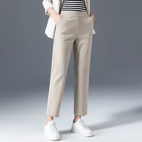 休闲西装裤烟管裤女2023新款春秋女裤小个子裤子九分直筒裤烟筒裤商品大图