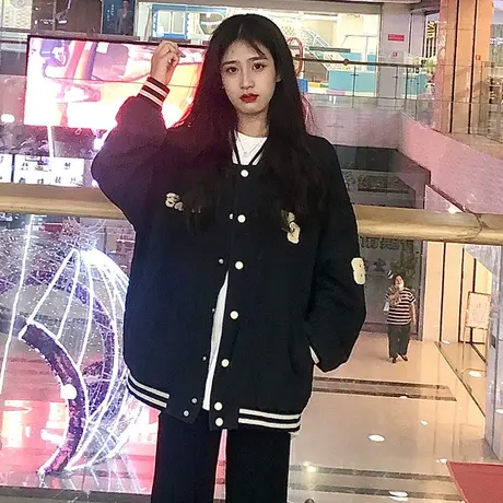 小香风外套女2023新款春秋小个子宽松韩版上衣美式复古夹克棒球服图片