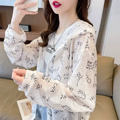 户外透气防晒衣女夏季韩版宽松大码冰丝薄款速干开衫外套空调衫潮商品大图