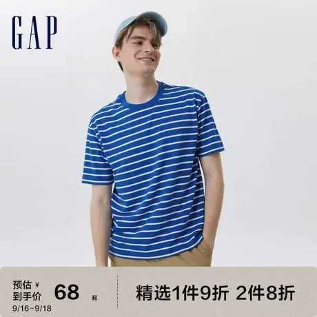 Gap男装夏季2023新款纯棉户外露营廓形短袖T恤671495休闲上衣图片