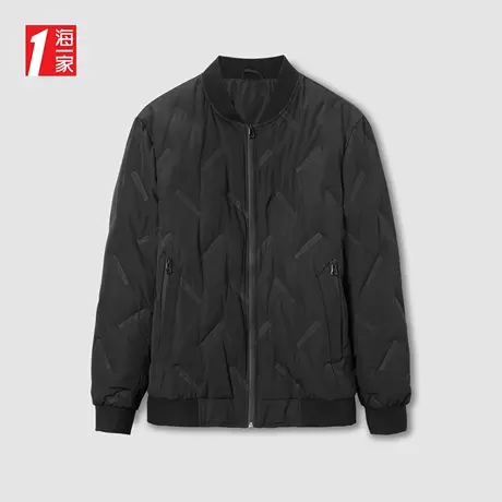 海一家基础休闲保暖外套冬季简约日常立领男士羽绒服图片