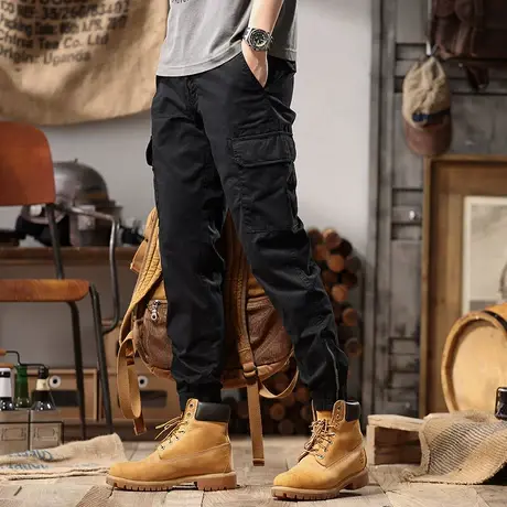 Modi Nick/摩帝尼克夏季薄款男士工装裤男工装裤男款复古束脚裤图片