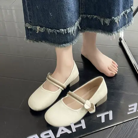 单鞋女一脚蹬通勤晚风2023夏季新款气质舒适时尚软底韩版圆头浅口商品大图