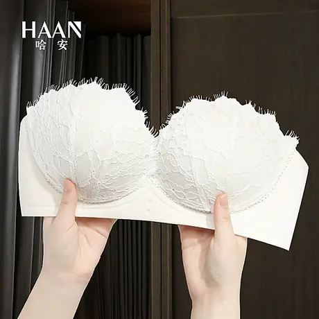 无肩带内衣女聚拢小胸显大防滑抹胸裹胸加厚文胸隐形无带防掉胸罩商品大图