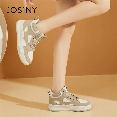 Josiny/卓诗尼高帮鞋女板鞋子2024新款春季运动休闲百搭aj潮酷鞋商品大图