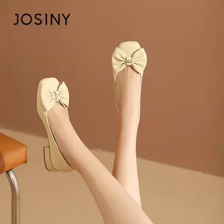 Josiny/卓诗尼低帮单鞋2023夏季新款仙女气质配裙子妈妈鞋女鞋子商品大图