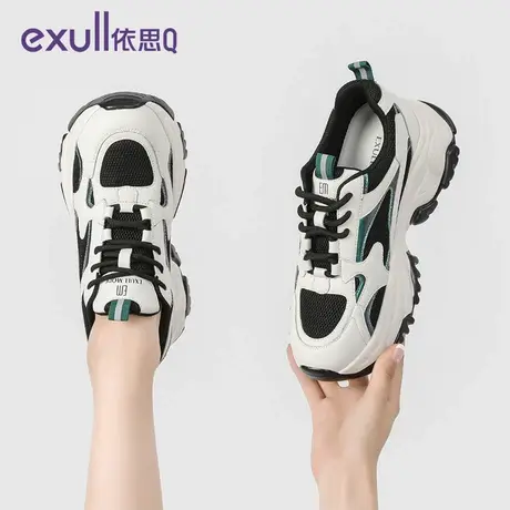 exull/依思Q老爹鞋女款2024新款春季鞋子运动鞋厚底增高鞋女鞋图片