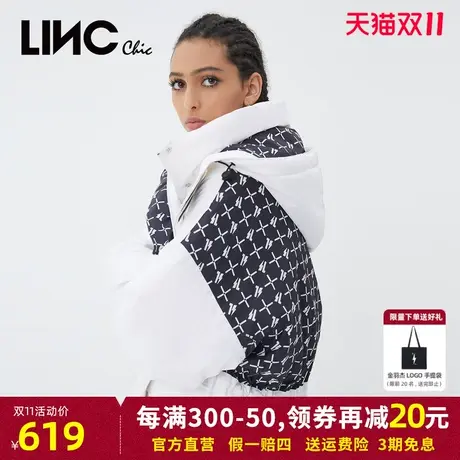 LINC金羽杰羽绒服女2023冬新款反季断码清仓专柜中长款女款面包服商品大图
