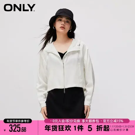 ONLY2023冬季新款时尚百搭落肩连帽蝙蝠袖短款外套女|123236050商品大图