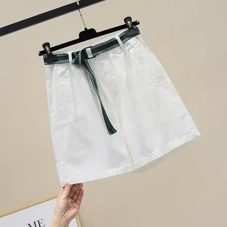 欧洲站2023夏季新款松紧高腰休闲短裤女A字宽松显瘦阔腿四分裤潮图片