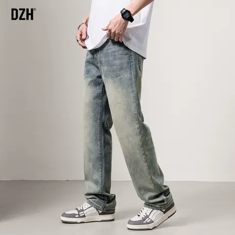 男士复古水洗牛仔裤男春秋韩版潮流百搭直筒裤子2023新款老爹长裤商品大图