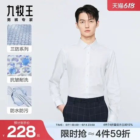 [三防易打理]九牧王男装正装长袖衬衫23年秋冬男士免烫衬衣BN图片