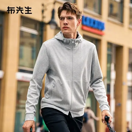 MrBu布先生双头拉链连帽开衫春秋口袋轻运动风外套男PT15528图片