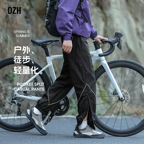 男士户外冲锋裤男夏季薄款美式工装伞兵裤速干裤侧拉链裤子束脚裤商品大图