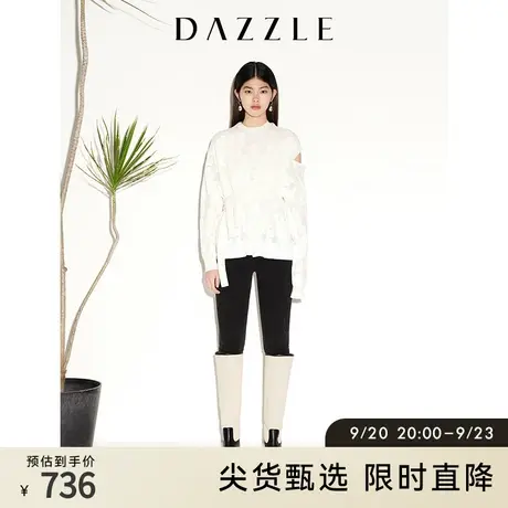 DAZZLE迪士尼米奇系列 地素奥莱春季系袖提花针织衫女商品大图