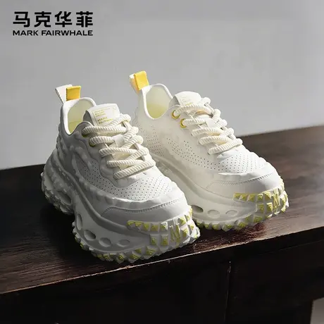 马克华菲官方旗舰店6CM增高老爹鞋男春季厚底大码跑步轮胎底坦克图片