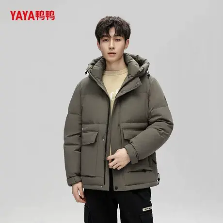 YAYA鸭鸭羽绒服男士2025年新款休闲时尚立领连帽面包服加厚冬外套图片