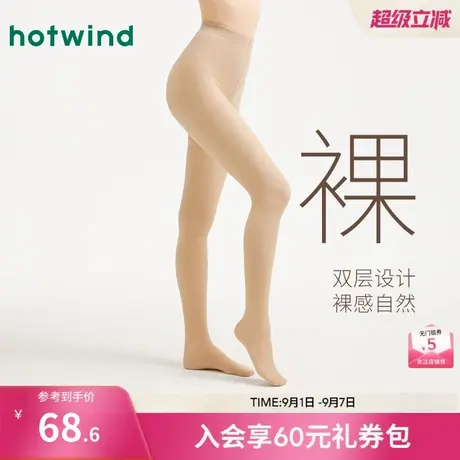 热风2025年秋季新款女士200D双层透肤连裤袜-裸商品大图