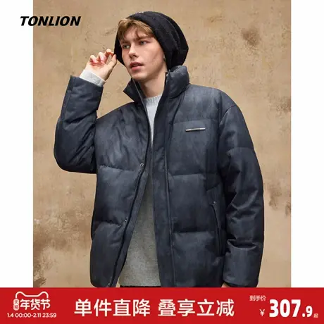 唐狮2026冬季短款羽绒服男士厚款立领小众设计感独特保暖鸭绒外套商品大图