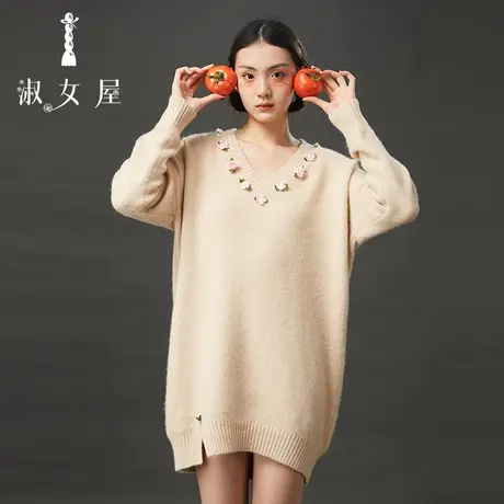 淑女屋官方旗舰店沙漠公主毛衣秋冬2023新款慵懒风宽松显瘦上衣女图片