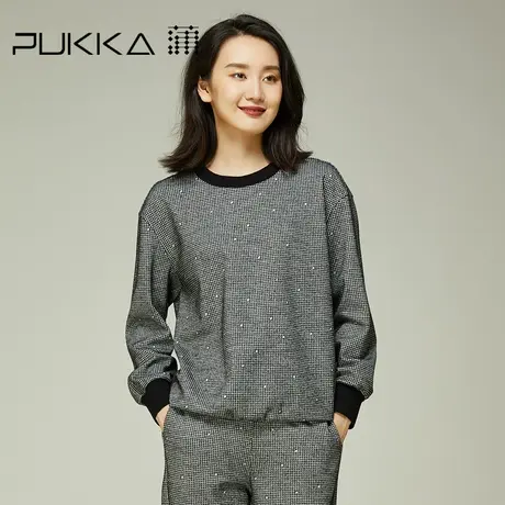 蒲PUKKA 商场同款女装卫衣秋冬设计感时尚羊毛套头衫女商品大图