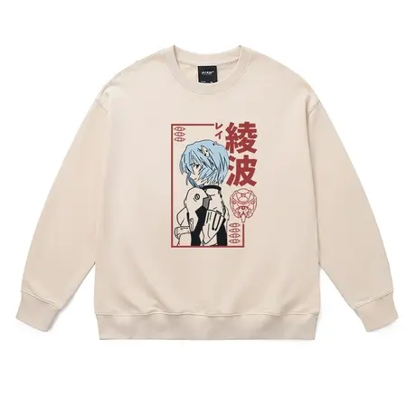秋冬卫衣男女动漫EVA绫波丽的微笑联名二次元纯棉长袖大码上衣潮图片