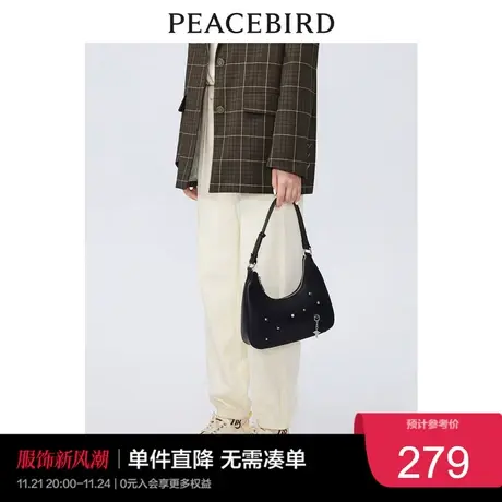 太平鸟年秋季新款植绒针织收脚裤A1GBC3562奥莱图片