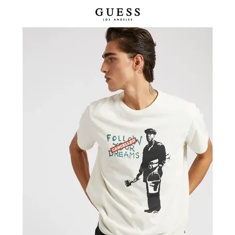 【38上新季】GUESS×BRANDALISED涂鸦胶囊系列男圆领图案短袖T恤商品大图