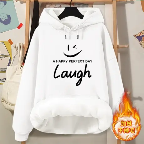 2023新款爆款秋冬季加绒加厚连帽卫衣女宽松时尚高级感超好看卫衣图片