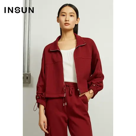 INSUN恩裳奥莱春季棉质特殊工艺双层面料短外套商品大图