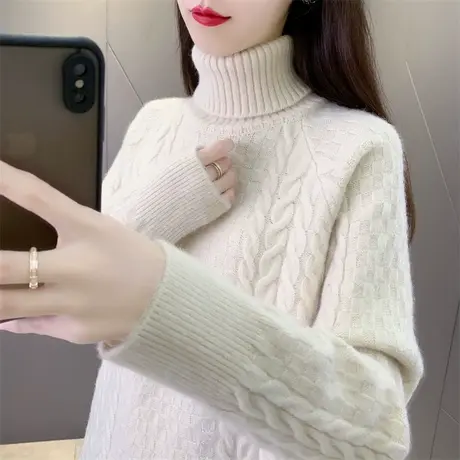 高领毛衣女2023秋冬新款保暖加厚内搭针织打底衫冬季外穿洋气上衣商品大图