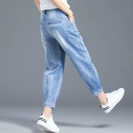 清仓牛仔裤女今年流行女裤2024新款老爹萝卜裤子哈伦裤大码灯笼裤图片