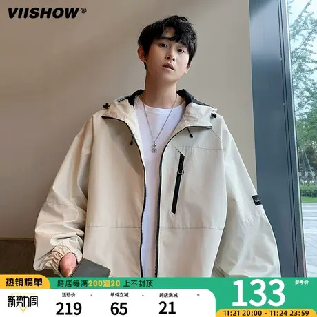 VIISHOW机能冲锋夹克外套男春秋美式季防风防水潮牌工装运动夹克商品大图