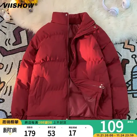 VIISHOW保暖宽松面包服潮牌加厚衣服冬季男生痞帅棉衣美式棉服男商品大图